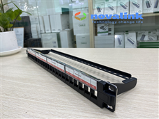 Thanh quản lý cáp Patch panel 24 cổng cat6 Novalink cao cấp lắp tủ rack 19 inch mã CC-06-00063