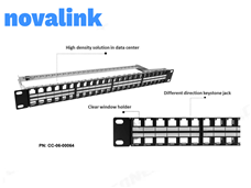 Thanh quản lý cáp Patch panel cat6 48 cổng  Novalink cao cấp lắp tủ rack 19 inch mã CC-06-00064