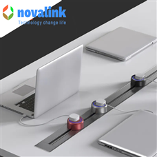 Thanh ray lắp điện âm bàn, âm tường dạng trượt Novalink chính hãng dài 60cm mầu đen KZ02-04B